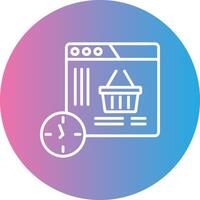 Shopping Time Line Gradient Circle Icon vector