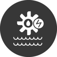 Hydro Power Glyph Inverted Icon vector