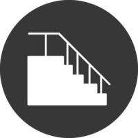 Stairs Glyph Inverted Icon vector