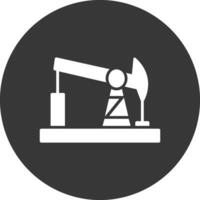 Drilling Rig Glyph Inverted Icon vector