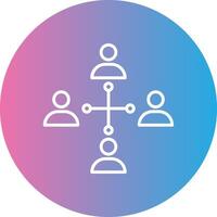 Network Marketing Line Gradient Circle Icon vector