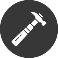 Hammer Glyph Inverted Icon vector