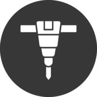 Jackhammer Glyph Inverted Icon vector