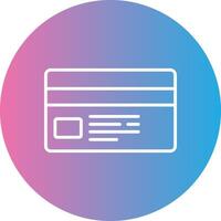 crédito tarjeta línea degradado circulo icono vector