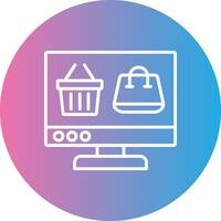 OnLine Gradient Circle Shopping Line Gradient Circle Icon vector