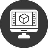 Product Design Glyph Inverted Icon vector
