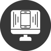Responsive Design Glyph Inverted Icon vector
