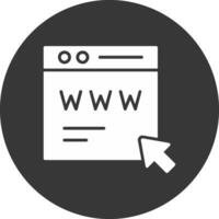 Web Page Glyph Inverted Icon vector