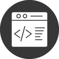 Website Codes Glyph Inverted Icon vector