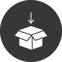Package Design Glyph Inverted Icon vector