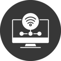 Wifi Server Glyph Inverted Icon vector