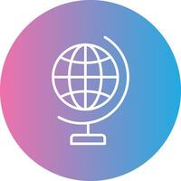 Global World Line Gradient Circle Icon vector