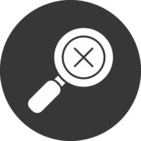 Cross Search Glyph Inverted Icon vector