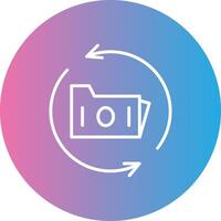 Data Backup Line Gradient Circle Icon vector