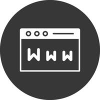 Www Glyph Inverted Icon vector