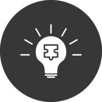 Solution Glyph Inverted Icon vector