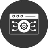 Website Algorithm Glyph Inverted Icon vector