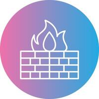 Firewall Line Gradient Circle Icon vector