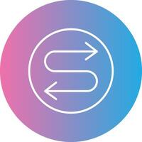 Zigzag Arrow Line Gradient Circle Icon vector