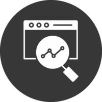 Web Monitoring Glyph Inverted Icon vector