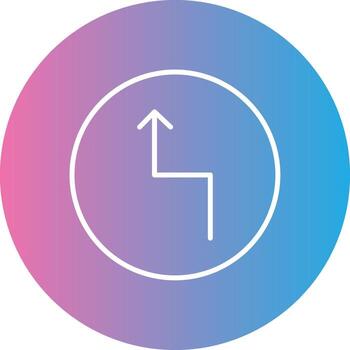 Zigzag Arrow Line Gradient Circle Icon vector