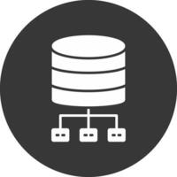 Database Architecture Glyph Inverted Icon vector