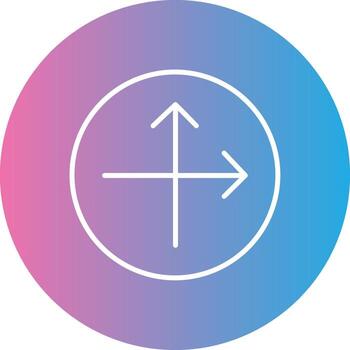Intersect Line Gradient Circle Icon vector