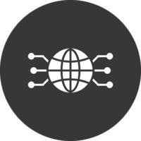 Global Network Glyph Inverted Icon vector