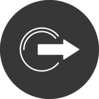 Logout Glyph Inverted Icon vector