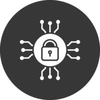 Network Security Glyph Inverted Icon vector