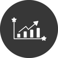 Growing Data Glyph Inverted Icon vector