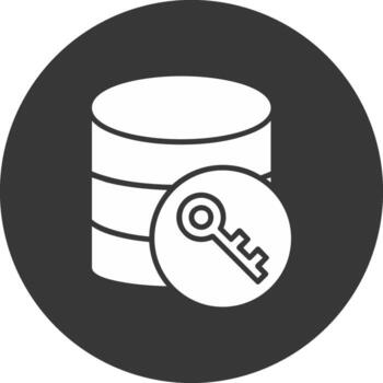 base de datos cifrado glifo invertido icono vector