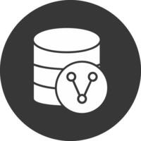 Database Sharing Glyph Inverted Icon vector
