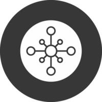 Network Hub Glyph Inverted Icon vector