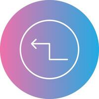 Zigzag Arrow Line Gradient Circle Icon vector