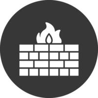 Firewall Glyph Inverted Icon vector