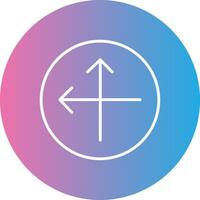 Intersect Line Gradient Circle Icon vector