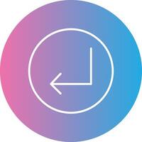 Turn Line Gradient Circle Icon vector