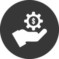 System Hand Glyph Inverted Icon vector