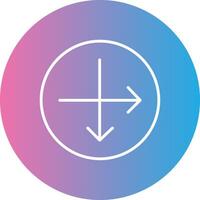 Intersect Line Gradient Circle Icon vector