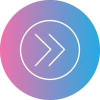 Chevron Line Gradient Circle Icon vector