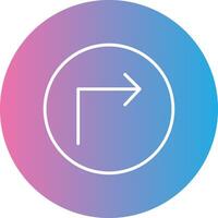 Turn Line Gradient Circle Icon vector