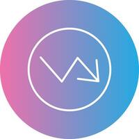 Trend Line Gradient Circle Icon vector