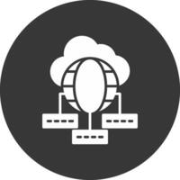 Data Sumit Glyph Inverted Icon vector