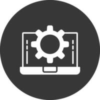 Laptop Glyph Inverted Icon vector