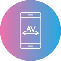 Kerning Line Gradient Circle Icon vector