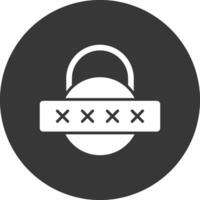 Security Password Glyph Inverted Icon vector