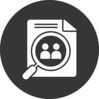 Team Search Glyph Inverted Icon vector
