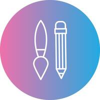 Writing Tool Line Gradient Circle Icon vector