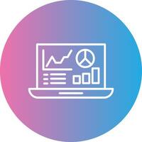 Web Analytics Line Gradient Circle Icon vector